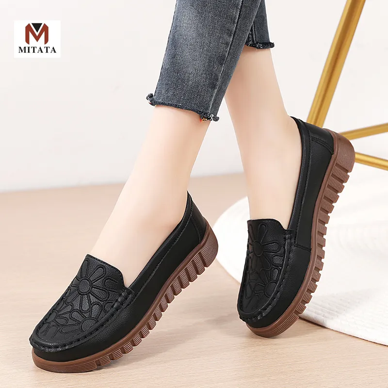 MITATA Comfort Leather Loafers Women Shoes