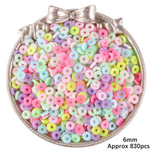 800pcs/Lot 6mm Flat Round Plastic Acrylic Beads Chip Disk Loose Spacer Beads For DIY Jewelry Making Bracelets