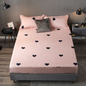 <International mall> Thicker 3 in 1 bed set sheet Cotton Full Garterized Soft Fitted Bedsheet Single/Queen size bed sheet
