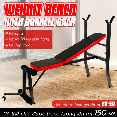 (GYM) Ghế Tập Tạ SU-331 Tập Bụng Đa Năng Cao Cấp Tập Gym Tập Kết Hợp Thêm Thanh Tạ Và Tạ Cho Sự Tập Luyện Hoàn Hảo