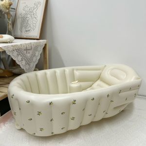 Foldable inflatable bathtub baby shower basin divine tool for sitting lying down bath household use portable bathtub for newborns