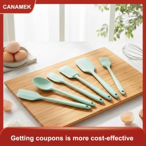 【CANAMEK 】 Silicone Spatula Set 6Pcs Heat Resistant Non Stick Cooking Baking Turner Food Grade Kitchen Utensils