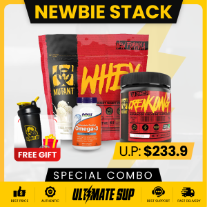 Combo NEWBIE STACK Mutant Whey 5lb + CreaKong 300g + Omega 3 200s Build Muscle & Muscle Recovery Increase Strength