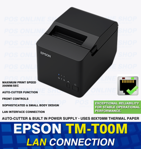 EPSON (LAN) TM-T100M THERMAL  Printer THERMAL PRINTER (LAN CONNECTION) Interface BUILT IN POWER SUPPLY