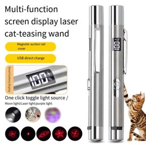 ER52858 5 Patterns Cat  Toys  Projection 3-in-1 Mini LED Waterproof Torch Cat Supplies Digital Display Kitten Interactive Training Toys For Cats