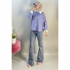 Kemeja Katun Salur Dewasa 142 NONYFASHION