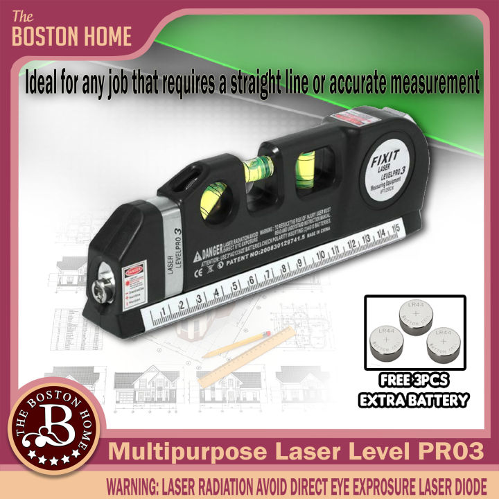Laser Level And Ruler Original Multipurpose Laser Level PR03 laser measure Line 8ft+ Measure ...