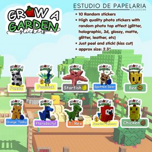 Estudio | 10pcs Grow a garden Fan Made Stickers for notebooks journal bujo scrapbook etc