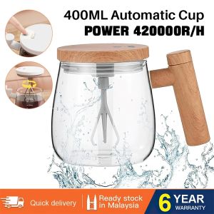 ALLTOU 400ML Self Stirring Mug with Lid High Speed Electric Self Stirring Coffee Mug Portable Mixing Cup rechargeable