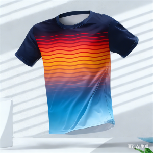 [Local Stock] VCC Fashion Stripe 3D Color Blocking Print Mens T shirt Summer Casual O-neck Loose Tops Outdoor Running Fitness Sports Short Sleeve