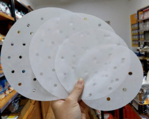 Tệp 100 tờ giấy nến lót nồi chiên không dầu đường kính 20 cm giấy làm bánh giấy nến tròn lót xửng hấp nồi chiên không dầu hấp bánh bao