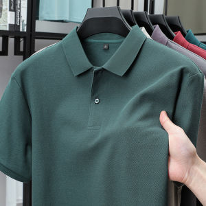 100% Cotton Summer Fashion Casual Short Sleeve Polo Shirt Lapel Wear Solid Color TopTeesMens T-shirt Golf