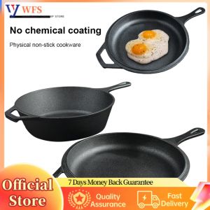 Pre-Seasoned 10 Inch Cast Iron Skillet for Even Heat Distribution and Long-Lasting Durability