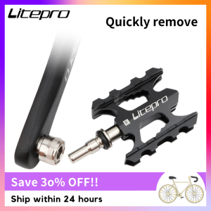 Litepro Folding Bike Quick Release Pedal Ultra-light Aluminum Alloy MTB Road Bike Non-slip For Brompton Fnhon Bicycle