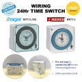 HAGER EH711 24hrs Analog Timer Switch 24 hours Long Wiring / Plug In Time Switch Reserve Timer. 