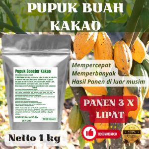 Pupuk Booster Kakao Pelebat Organik Cepat Berbuah Lebat Besar Anti Rontok Pembesar Kakao
