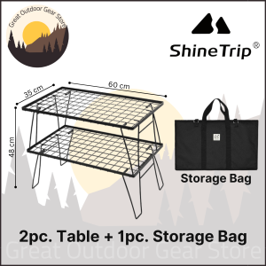 ShineTrip Mesh Steel Folding Table for Outdoor Camping Multipurpose Portable Picnic Grid Desk Stove Tea Cooking BBQ Table A416