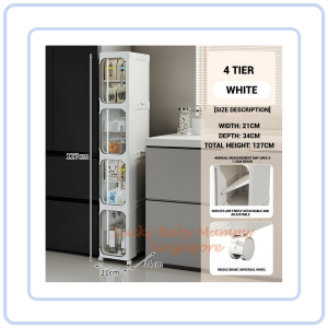 【Pure Care】 Narrow Space Multi-Layer Storage Cabinet Compact Organizer for Bathroom Kitchen Laundry Room