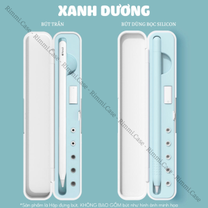 Hộp đựng bút cảm ứng dành cho Apple Pen 1/2 bút Stylus bên trong là Silicon chống sốc và 5 chỗ để ngòi bút thay thế