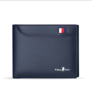 William POLO Men Wallet Original PU Leather Short Purse Large Capacity Card Bag Kulit Dompet Lelaki Pendek 保罗男士短款钱包