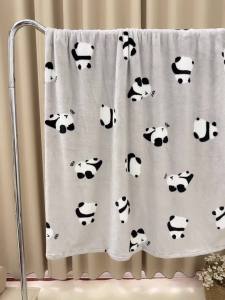Cute Panda Puff Blanket  Autumn and Winter Warm Sofa Blanket Dormitory Bed Sheet Double Casual Blanket LZD