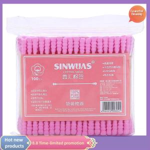 Graceful 100pcs Pack Double Head Cotton Swab Women Makeup Cotton Buds Tip For Wood Sticks Nose Ears Cleaning Health Care Tools