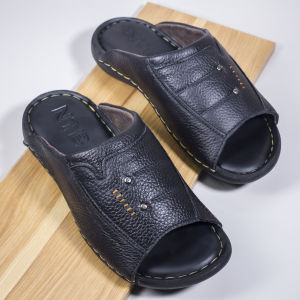 [HCM]DÉP NAM QUAI NGANG DA BÒ NTK2 ( ĐEN NÂU )