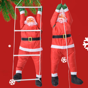 Christmas Pendant Ladder Rope Climbing Santa Claus Hanging for Doll New Year Xmas Tree Fireplace Home Decoration