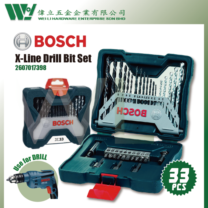 Bosch Pcs X Line Drill Bit Set Mata Drill Besi Kayu Mata Screw Bit Skru Mata