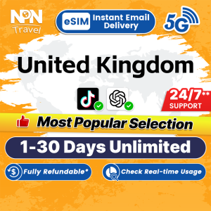 UK eSIM Ultra 5G 3-30Days Unlimited Data Instant Email Delivery High Speed Travel Data UK SIM Card