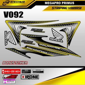 Stiker striping variasi honda megapro primus