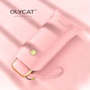 (SG Seller)OLYCAT Luxury Flat Mini Pocket Umbrella 5 Folding Women Colorful Portable Anti-UV Sun Rain Umbrella UPF50+ Parasol Windproof 6K Children Men Women Umbrella NO.10-YJ49
