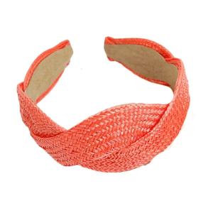 Tự nhiên rơm dệt headbands rộng dây chun Phụ kiện tóc trung tính thoáng khí cho ngoài trời mùa hè hoạt động
