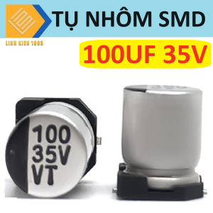 [ 5 con ] Tụ nhôm dán 100uf35v chân dán SMD Electrolytic Capacitor