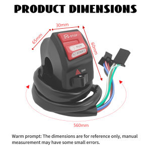 Funtimes Start/Run/Stop Switch With Hazard Handle Switch Universal For Motorcycle