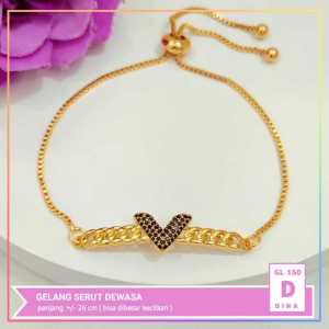 Nice Jewelry Gelang serut Fuji dewasa perhiasan lapis emas gold GL 150
