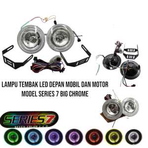 Lampu Tembak LED Depan PNP Mobil dan Motor Model Series 7 Chrome PNP Ninja RX King CBR DLL LR55