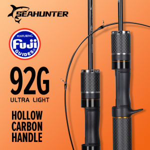 SEASIR X SEAHUNTER Black Arrow Joran Pancing Joran Casting/Putar 1.5M/4.92FT 76G Berat Umpan 0.8-10G UL Serat Karbon FUJI O Cincin Panduan BFS Tombol Suara Lampu Tiang Ikan Mikro #SEASIR