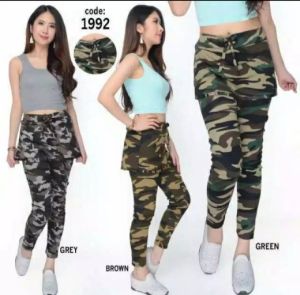 Promo Free Ongkir Celana Rok Senam Army - Celana Legging Rok Army - Celana Rok Legging Army