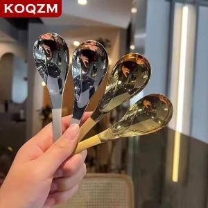[COD] KOQZM KITCHEN Stainless Steel Soup Spoons Home Kitchen Ladle Capacity Mirror Polished Flatware For Coffee Tableware