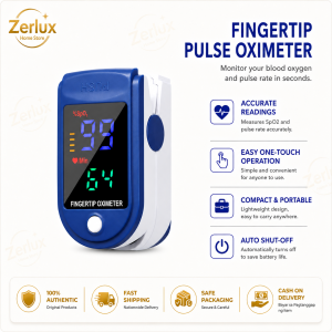 Fingertip Pulse Oximeter with OLED Display (Measures SpO2 PR PI and Heart Rate) – Portable and Convenient for Use Anywhere
