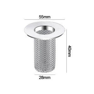 Dizoey 5/1Pcs Bathroom Sink Drain Strainers Stainless Steel Hair Catcher Conical Porous Basin Drainer Filter Anti-clog Mesh Basket Rust Proof