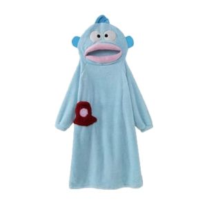 HEALMEYOU Funny Cartoon Hangyodon Pajamas Coral Fleece Long Sleeve Dopey Fish Pajamas Kawaii Home Wear Ugly Fish Sleepwear Children Adult