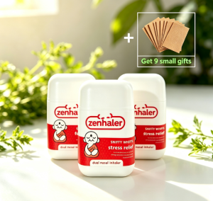Zenhaler Jo‑Stress.ZE Relief Dual Nasal Inhaler Portable Aromatherapy for Stress Relief & Relaxation
