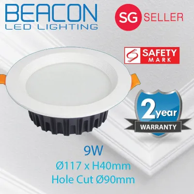 BEACON LED 9W/12W/15W/18W/24W/30W Round Downlight - 4/5/6/8 inches - 2 Year warranty LONGEST WARRANTY IN MARKET