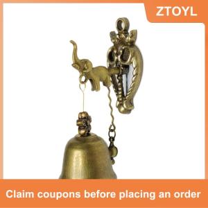 【ZTOYL】 Chuông cửa động vật phong cách cổ điển chuông sắt kim loại Chuông Gió Con chó con voi con cú treo tường trang trí chuông gió ngoài trời Quà Tặng