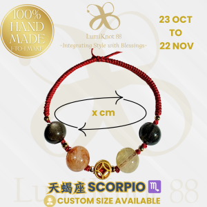 [PREMIUM SELECTED CRYSTALS] LUMIKNOT HOROSCOPE SCORPIO 100% HANDMADE BLESSING ADJUSTABLE HAND ROPE/CORD/BRACELET精选天蝎座