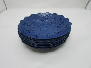 Harga Paket 3 lusin 36 pcs Piring Rotan Plastik new MOTIF BUNGA 21 cm