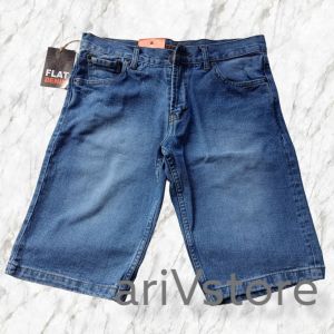 Celana pendek jeans pria terbaru LEA PREMIUM ukuran 28-33 denim sakuratex tebal dan lembut