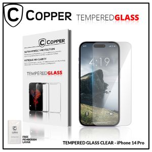 iPhone 14 Pro - COPPER TEMPERED GLASS FULL CLEAR Anti Gores Layar